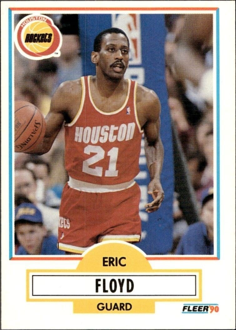 Eric Floyd 1990-91 Fleer #70 Basketball Trading Card - Front 1990-91 Fleer Eric Floyd #70 basketball trading card front