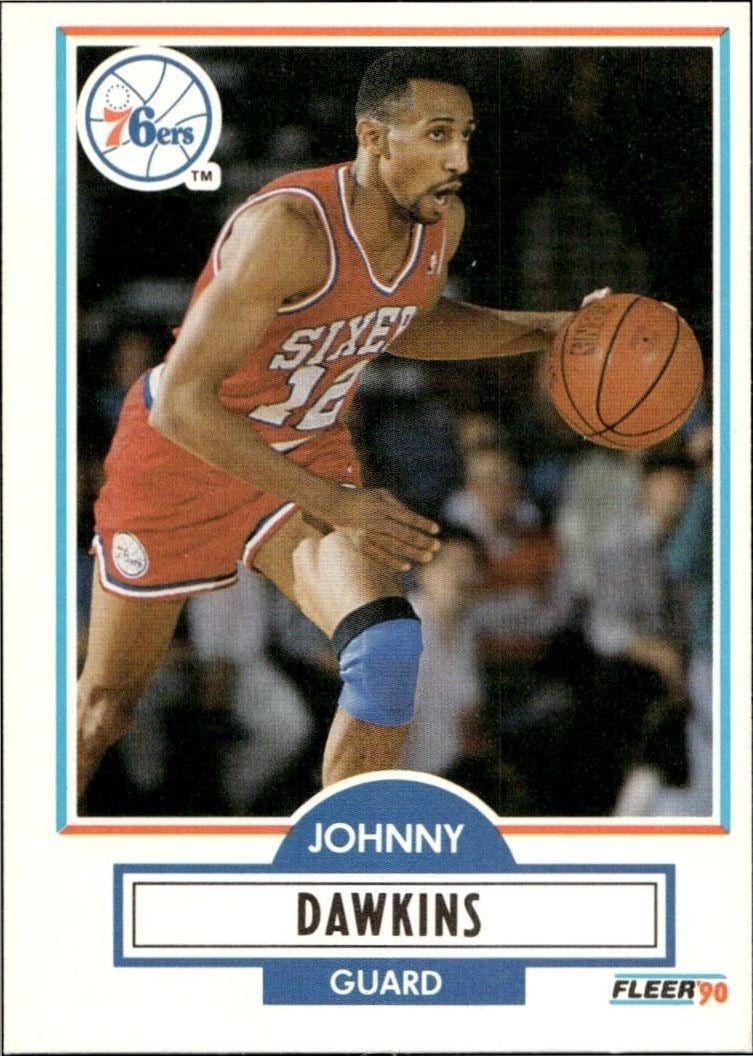 Johnny Dawkins 1990-91 Fleer #141 Basketball Trading Card - Front 1990-91 Fleer Johnny Dawkins #141 basketball trading card front
