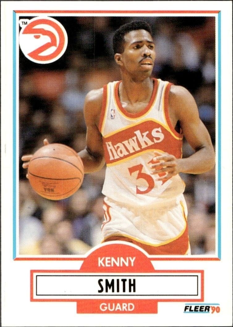 Kenny Smith 1990-91 Fleer #4 Basketball Trading Card - Front 1990-91 Fleer Kenny Smith #4 basketball trading card front