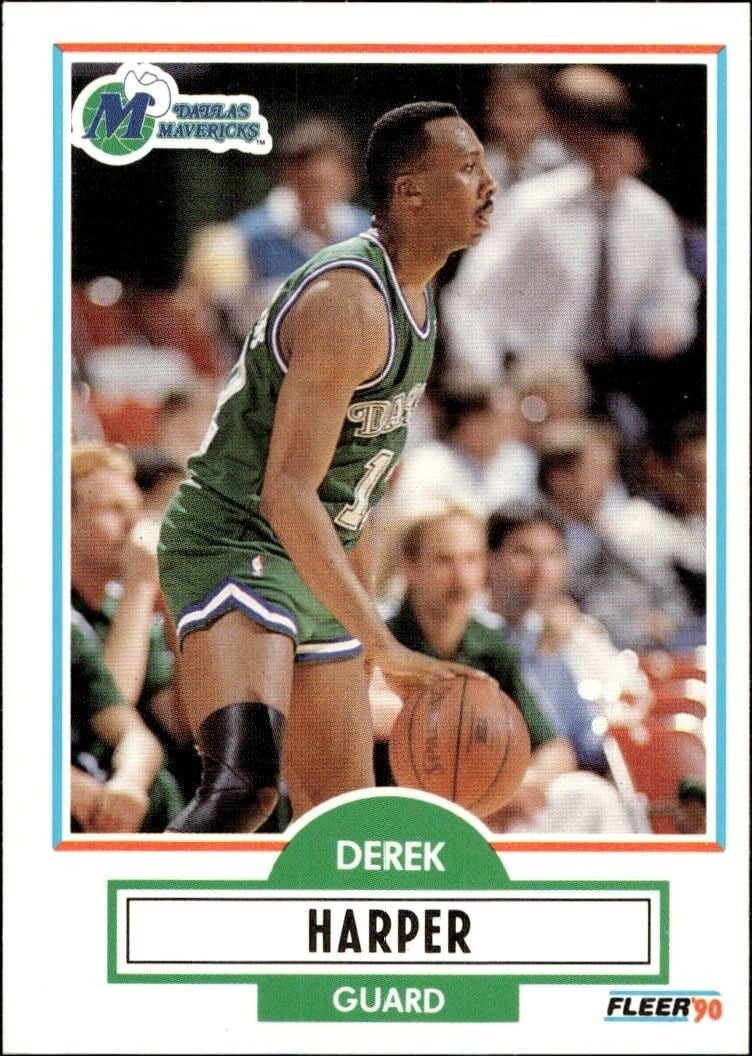 Derek Harper 1990-91 Fleer #42 Basketball Trading Card - Front 1990-91 Fleer Derek Harper #42 basketball trading card front