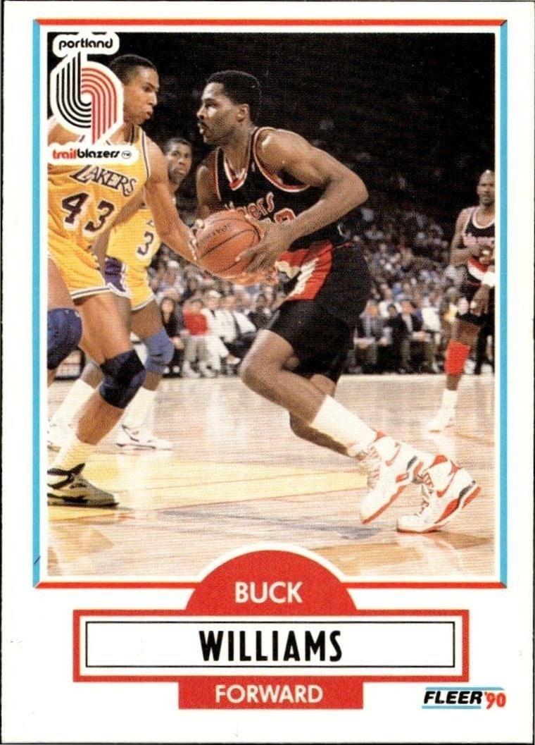 Buck Williams 1990-91 Fleer #160 Basketball Trading Card - Front 1990-91 Fleer Buck Williams #160 basketball trading card front