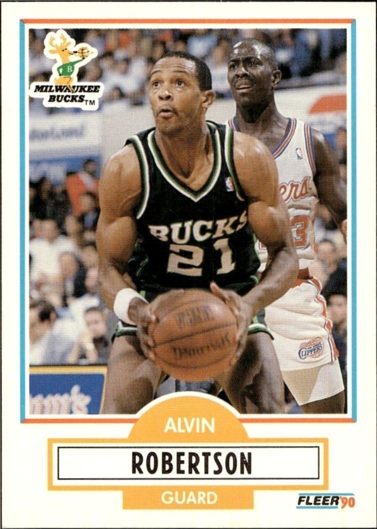 Alvin Robertson 1990-91 Fleer #109 Basketball Trading Card - Front 1990-91 Fleer Alvin Robertson #109 basketball trading card front