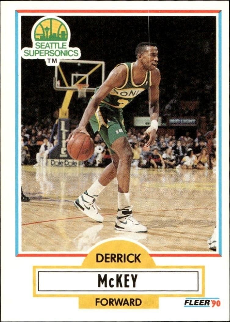 Derrick McKey 1990-91 Fleer #180 Basketball Trading Card - Front 1990-91 Fleer Derrick McKey #180 basketball trading card front