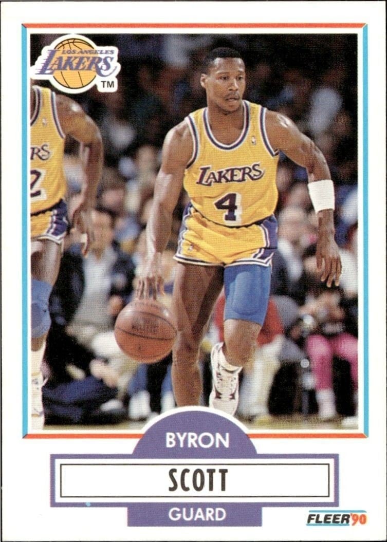 Byron Scott 1990-91 Fleer #94 Basketball Trading Card - Front 1990-91 Fleer Byron Scott #94 basketball trading card front