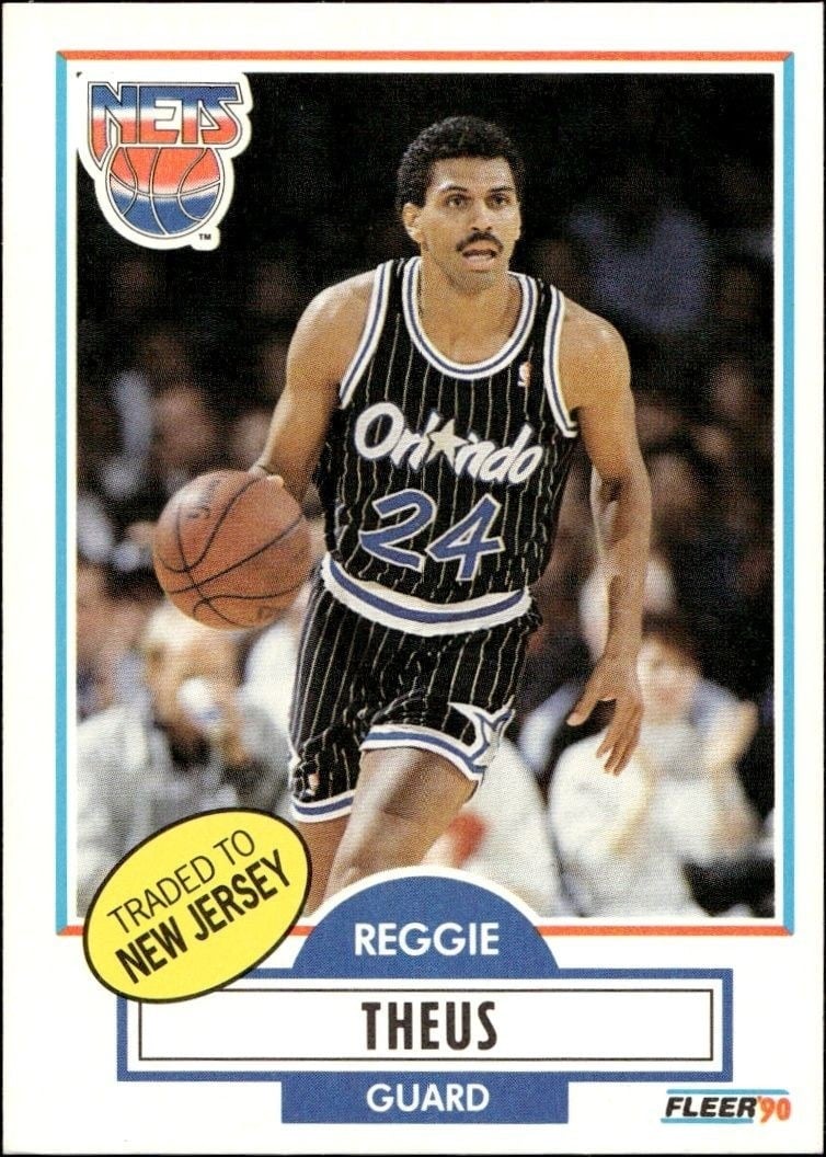 Reggie Theus 1990-91 Fleer #136 Basketball Trading Card - Front 1990-91 Fleer Reggie Theus #136 basketball trading card front