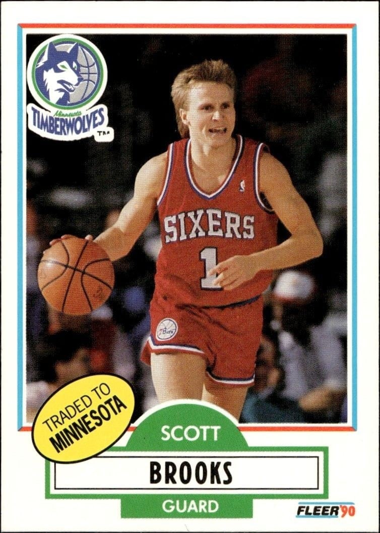 Scott Brooks 1990-91 Fleer #140 Basketball Trading Card - Front 1990-91 Fleer Scott Brooks #140 basketball trading card front