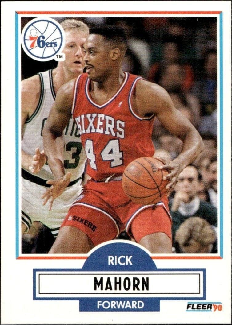 Rick Mahorn 1990-91 Fleer #144 Basketball Trading Card - Front 1990-91 Fleer Rick Mahorn #144 basketball trading card front