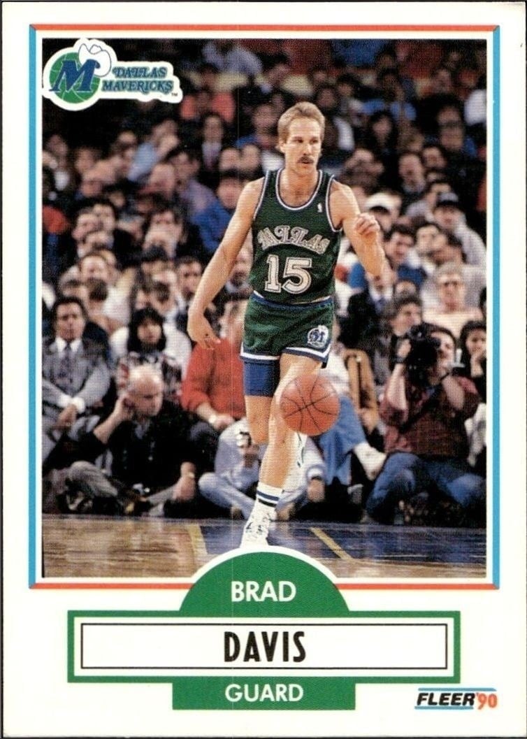 Brad Davis 1990-91 Fleer #40 Basketball Trading Card - Front 1990-91 Fleer Brad Davis #40 basketball trading card front