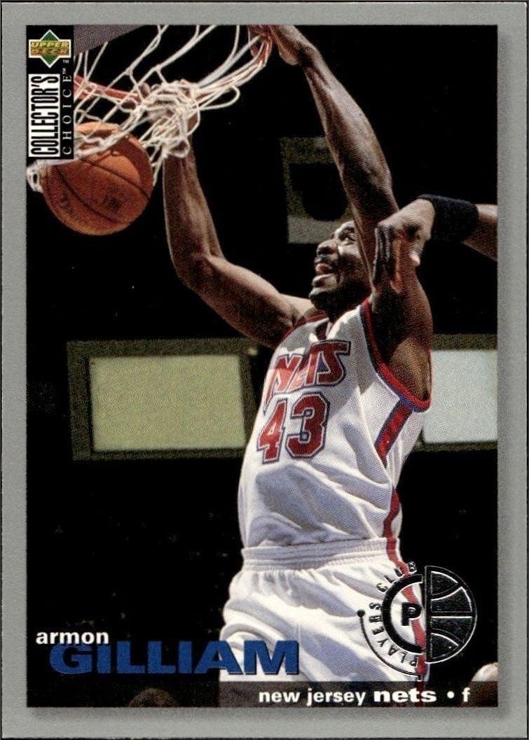 Armon Gilliam 1995-96 Upper Deck Collector's Choice #43 Basketball Trading Card - Front 1995-96 Upper Deck Collector's Choice Armon Gilliam #43 basketball trading card front
