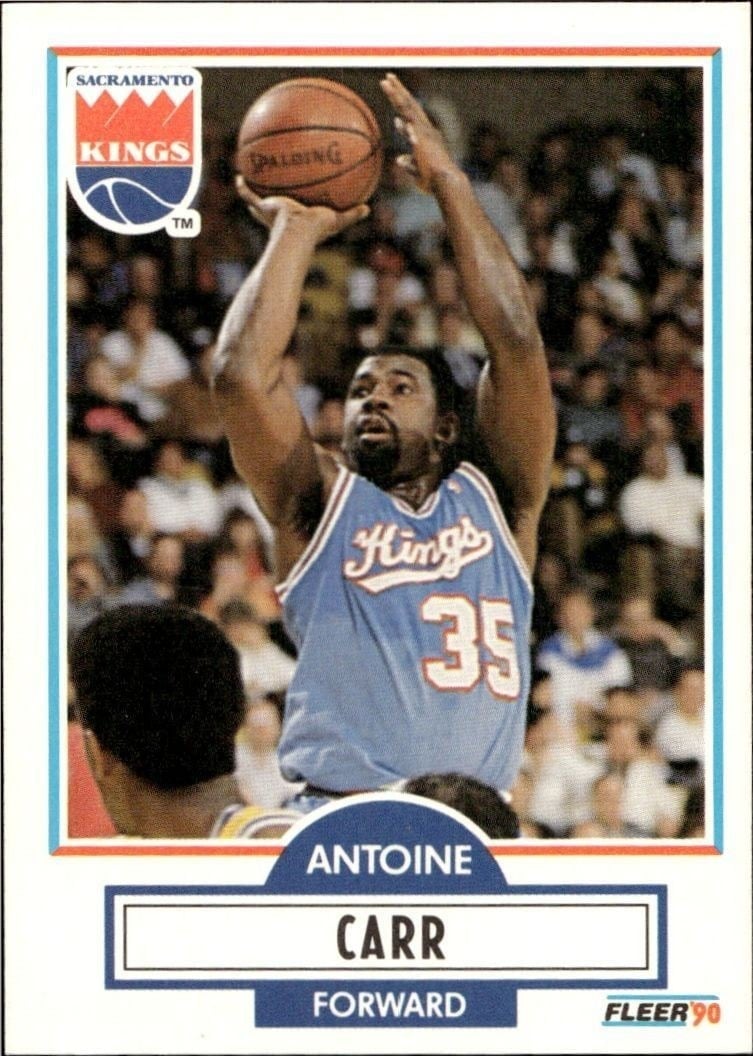 Antoine Carr 1990-91 Fleer #163 Basketball Trading Card - Front 1990-91 Fleer Antoine Carr #163 basketball trading card front