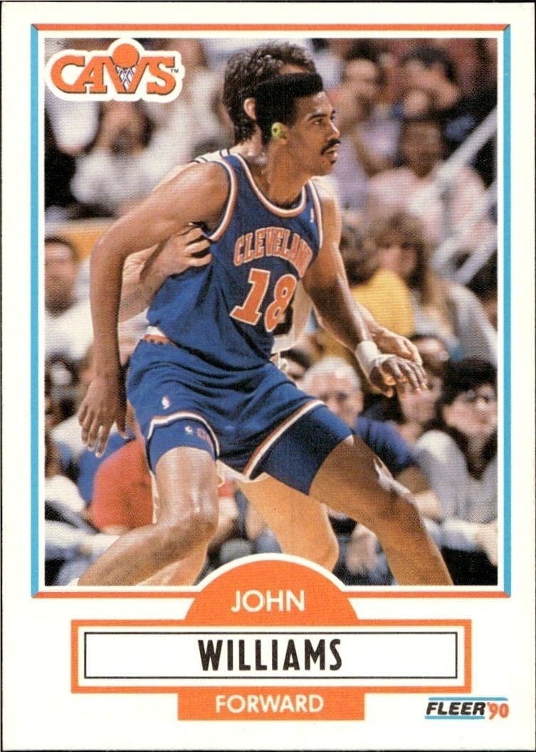 John Williams 1990-91 Fleer #37 Basketball Trading Card - Front 1990-91 Fleer John Williams #37 basketball trading card front