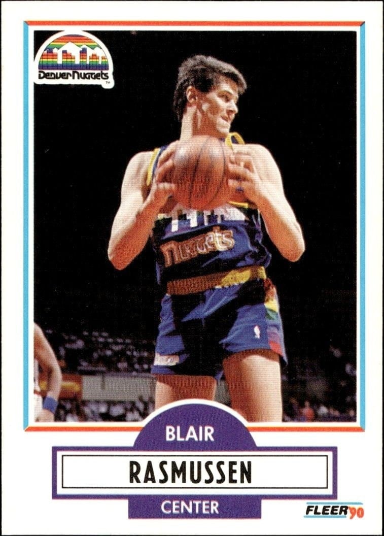 Blair Rasmussen 1990-91 Fleer #52 Basketball Trading Card - Front 1990-91 Fleer Blair Rasmussen #52 basketball trading card front