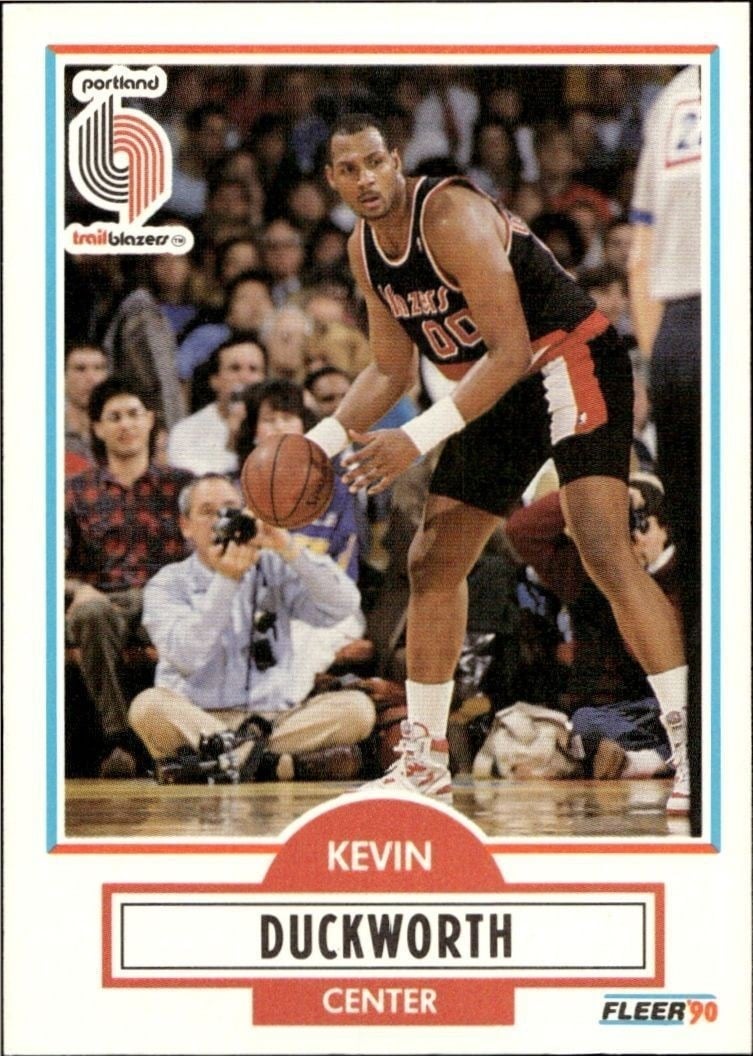 Kevin Duckworth 1990-91 Fleer #155 Basketball Trading Card - Front 1990-91 Fleer Kevin Duckworth #155 basketball trading card front