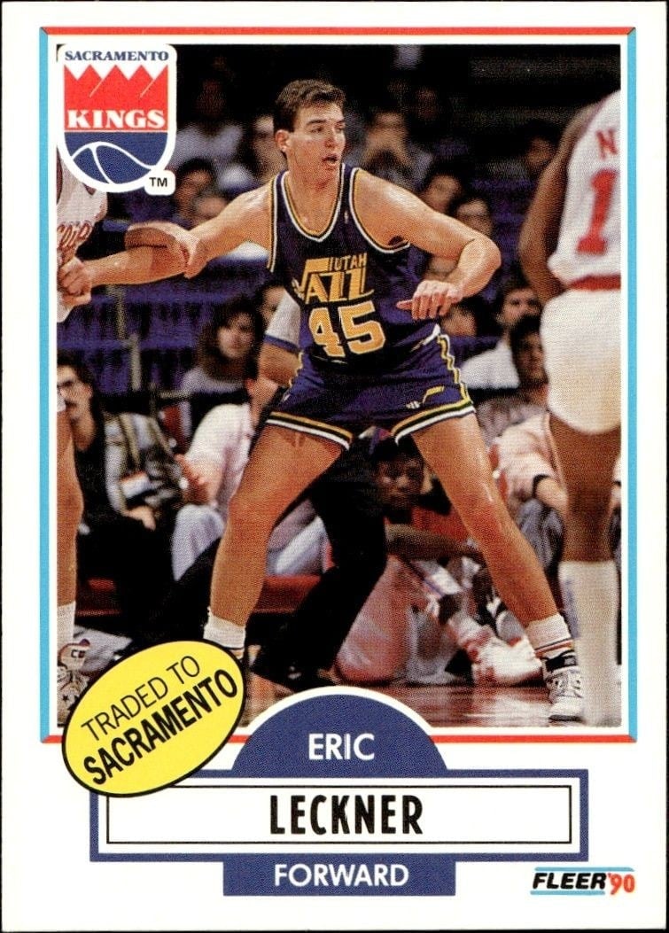 Eric Leckner 1990-91 Fleer #187 Basketball Trading Card - Front 1990-91 Fleer Eric Leckner #187 basketball trading card front