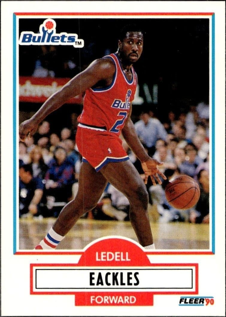 Ledell Eackles 1990-91 Fleer #191 Basketball Trading Card - Front 1990-91 Fleer Ledell Eackles #191 basketball trading card front