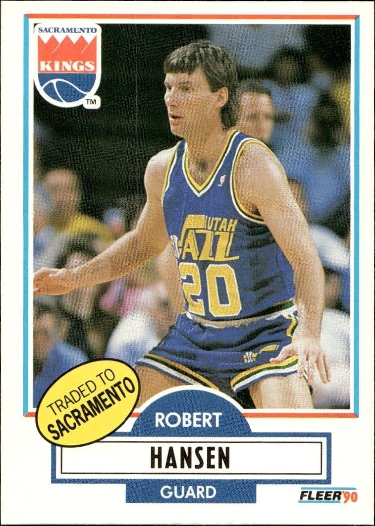 Robert Hansen 1990-91 Fleer #186 Basketball Trading Card - Front 1990-91 Fleer Robert Hansen #186 basketball trading card front