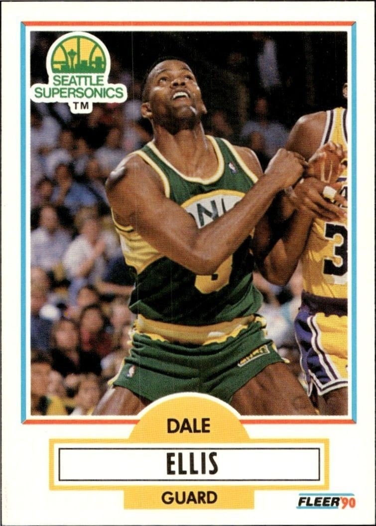 Dale Ellis 1990-91 Fleer #177 Basketball Trading Card - Front 1990-91 Fleer Dale Ellis #177 basketball trading card front