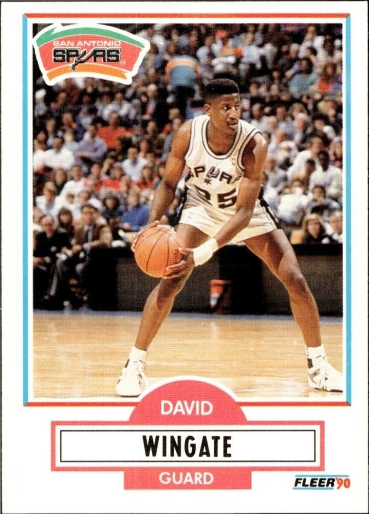 David Wingate 1990-91 Fleer #174 Basketball Trading Card - Front 1990-91 Fleer David Wingate #174 basketball trading card front