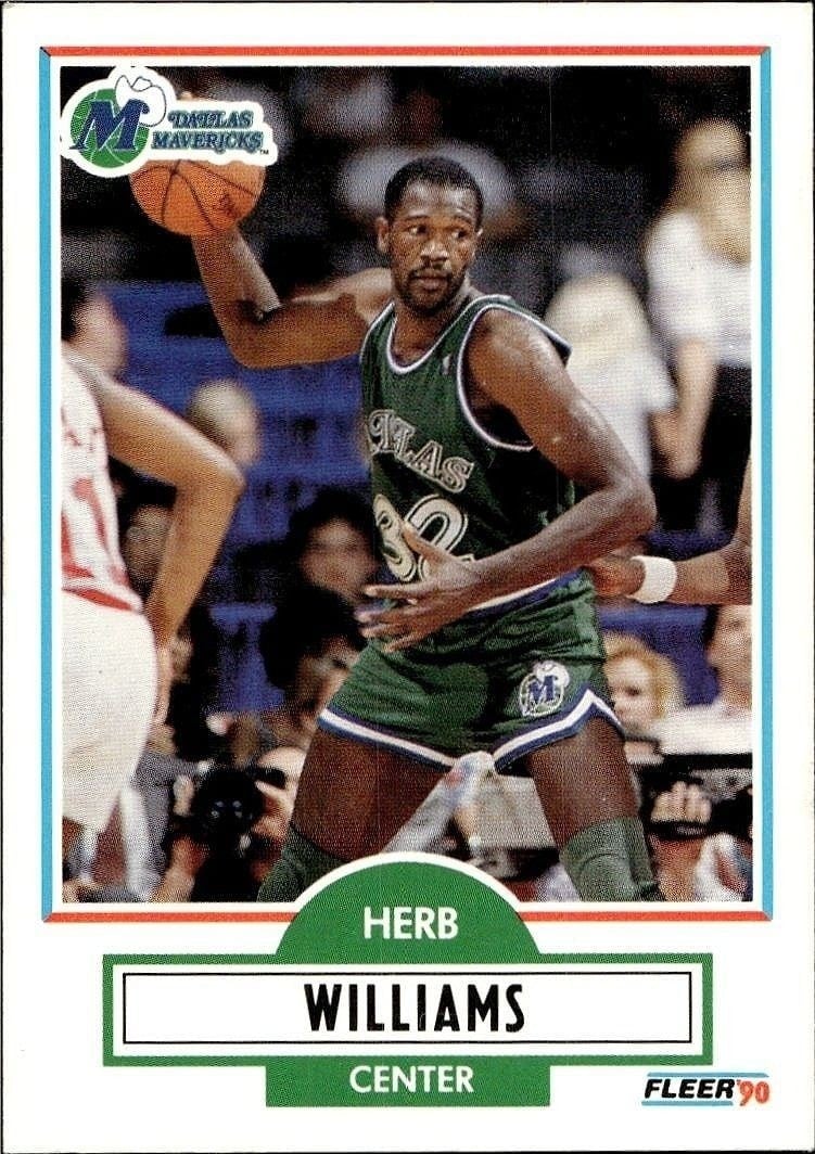 Herb Williams 1990-91 Fleer #45 Basketball Trading Card - Front 1990-91 Fleer Herb Williams #45 basketball trading card front