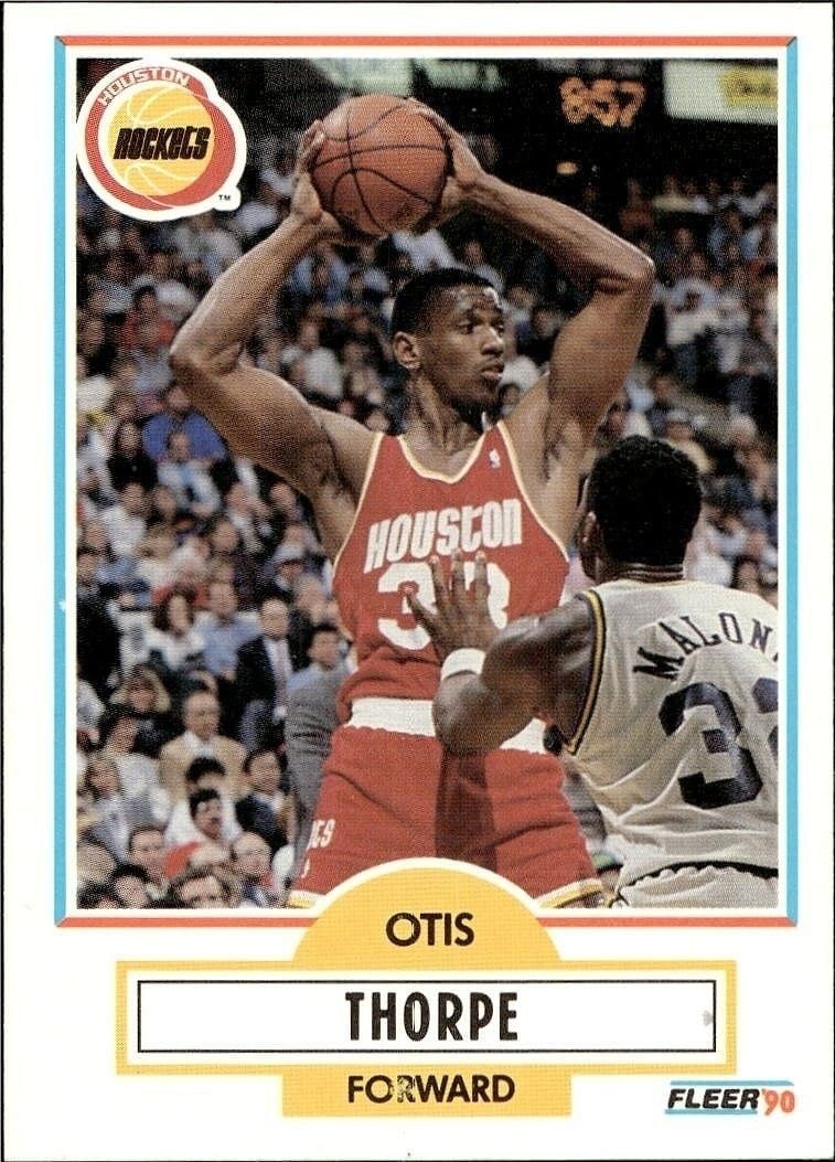 Otis Thorpe 1990-91 Fleer #74 Basketball Trading Card - Front 1990-91 Fleer Otis Thorpe #74 basketball trading card front