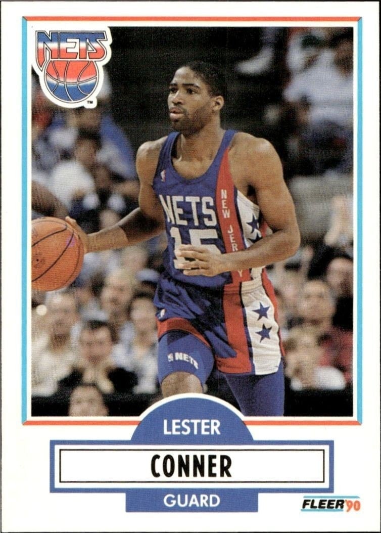 Lester Conner 1990-91 Fleer #119 Basketball Trading Card - Front 1990-91 Fleer Lester Conner #119 basketball trading card front