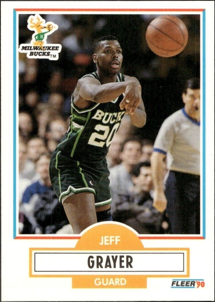 Jeff Grayer 1990-91 Fleer #104 Basketball Trading Card - Front 1990-91 Fleer Jeff Grayer #104 basketball trading card front