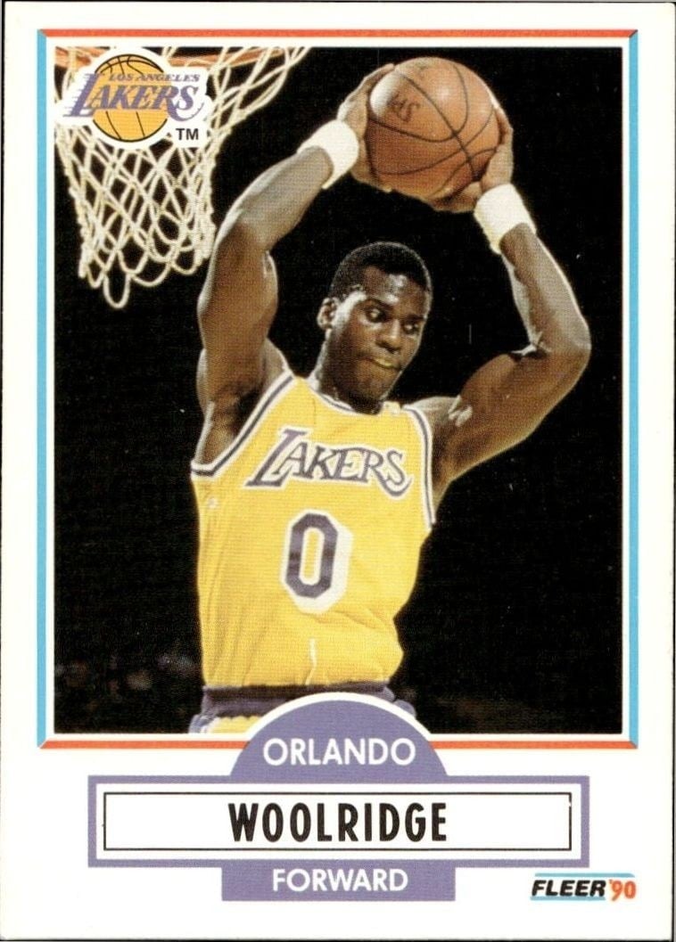 Orlando Woolridge 1990-91 Fleer #96 Basketball Trading Card - Front 1990-91 Fleer Orlando Woolridge #96 basketball trading card front