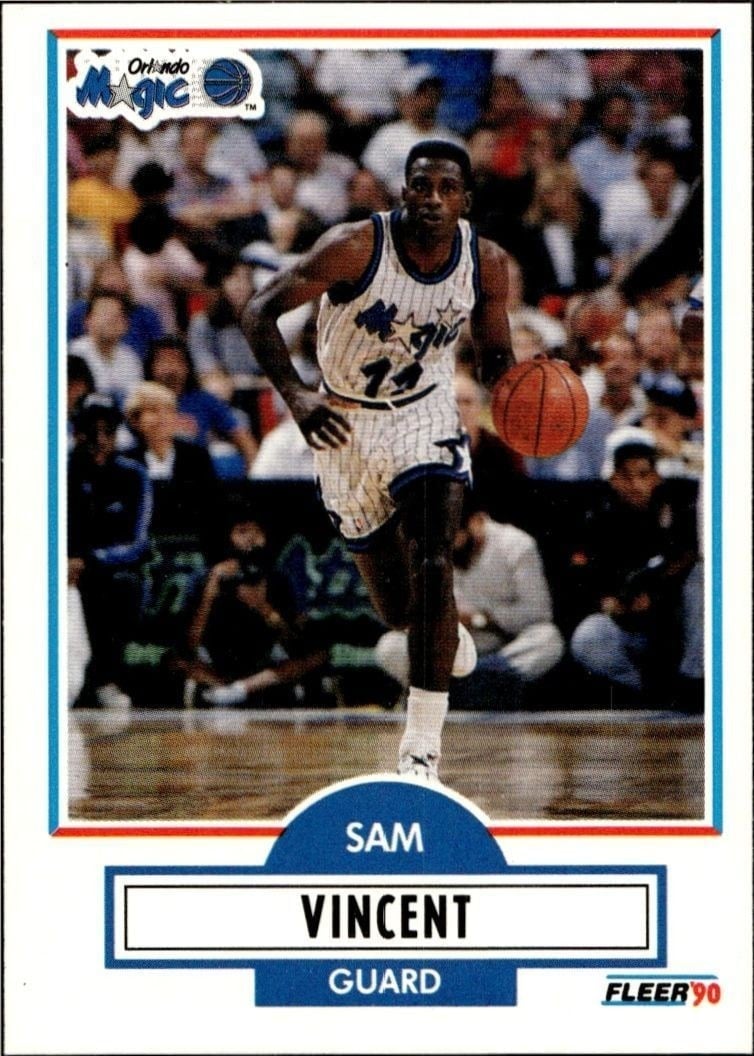 Sam Vincent 1990-91 Fleer #137 Basketball Trading Card - Front 1990-91 Fleer Sam Vincent #137 basketball trading card front