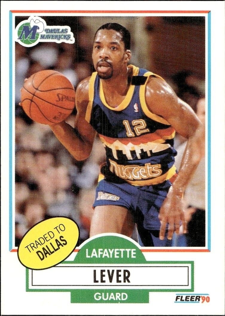 Fat Lever 1990-91 Fleer #50 Basketball Trading Card - Front 1990-91 Fleer Fat Lever #50 basketball trading card front