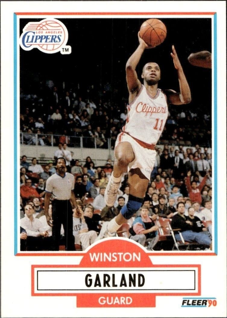 Winston Garland 1990-91 Fleer #85 Basketball Trading Card - Front 1990-91 Fleer Winston Garland #85 basketball trading card front