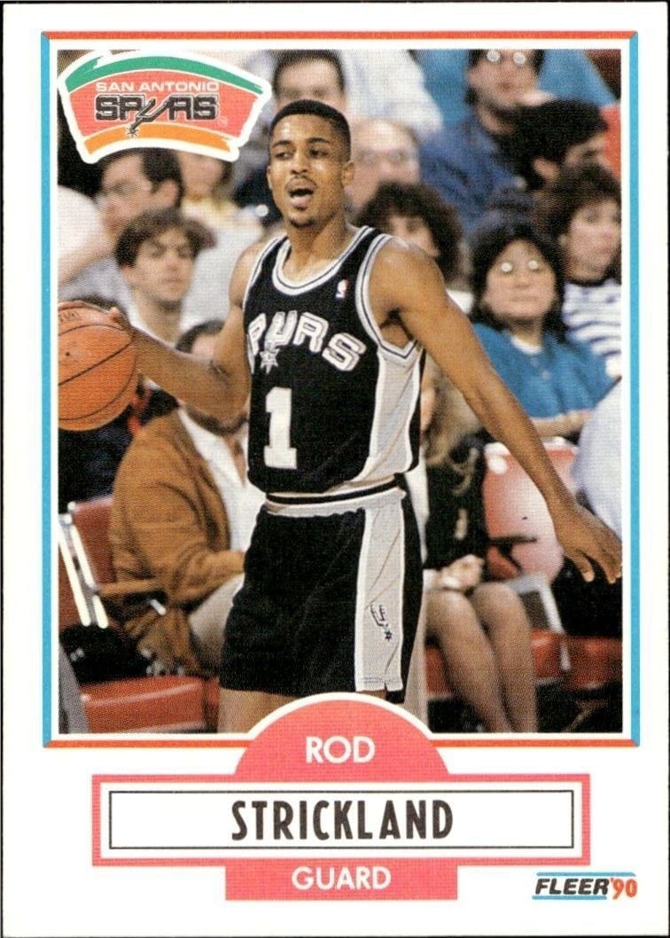 Rod Strickland 1990-91 Fleer #173 Basketball Trading Card - Front 1990-91 Fleer Rod Strickland #173 basketball trading card front