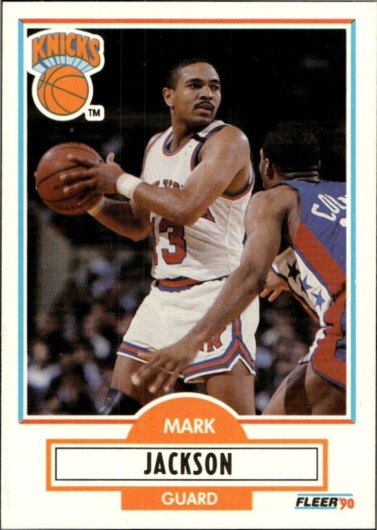 Mark Jackson 1990-91 Fleer #126 Basketball Trading Card - Front 1990-91 Fleer Mark Jackson #126 basketball trading card front