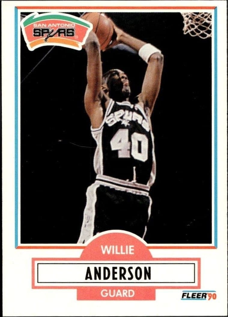 1990-91 Fleer Willie Anderson #168 trading card