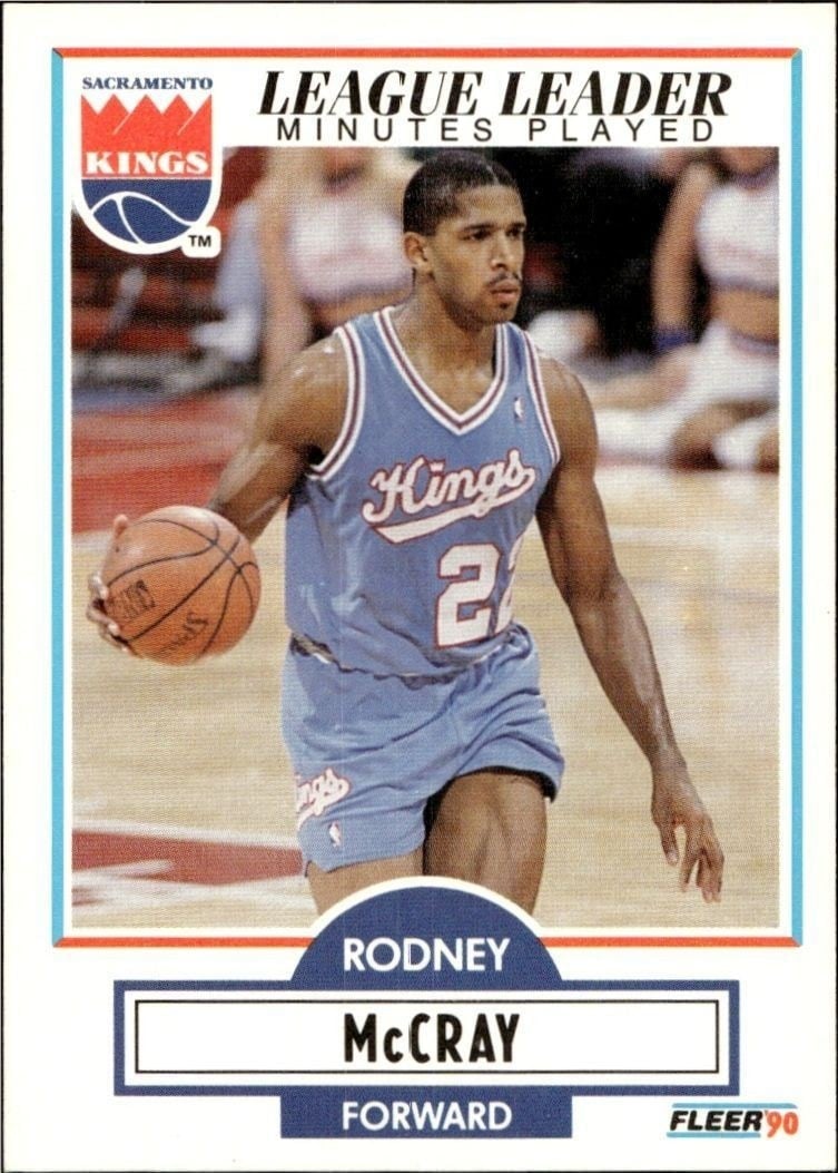 Rodney McCray 1990-91 Fleer #165 Basketball Trading Card - Front 1990-91 Fleer Rodney McCray #165 basketball trading card front