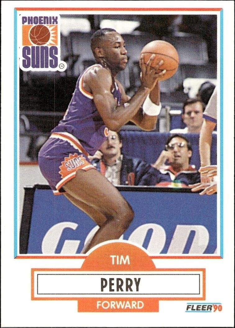 Tim Perry 1990-91 Fleer #151 Basketball Trading Card - Front 1990-91 Fleer Tim Perry #151 basketball trading card front