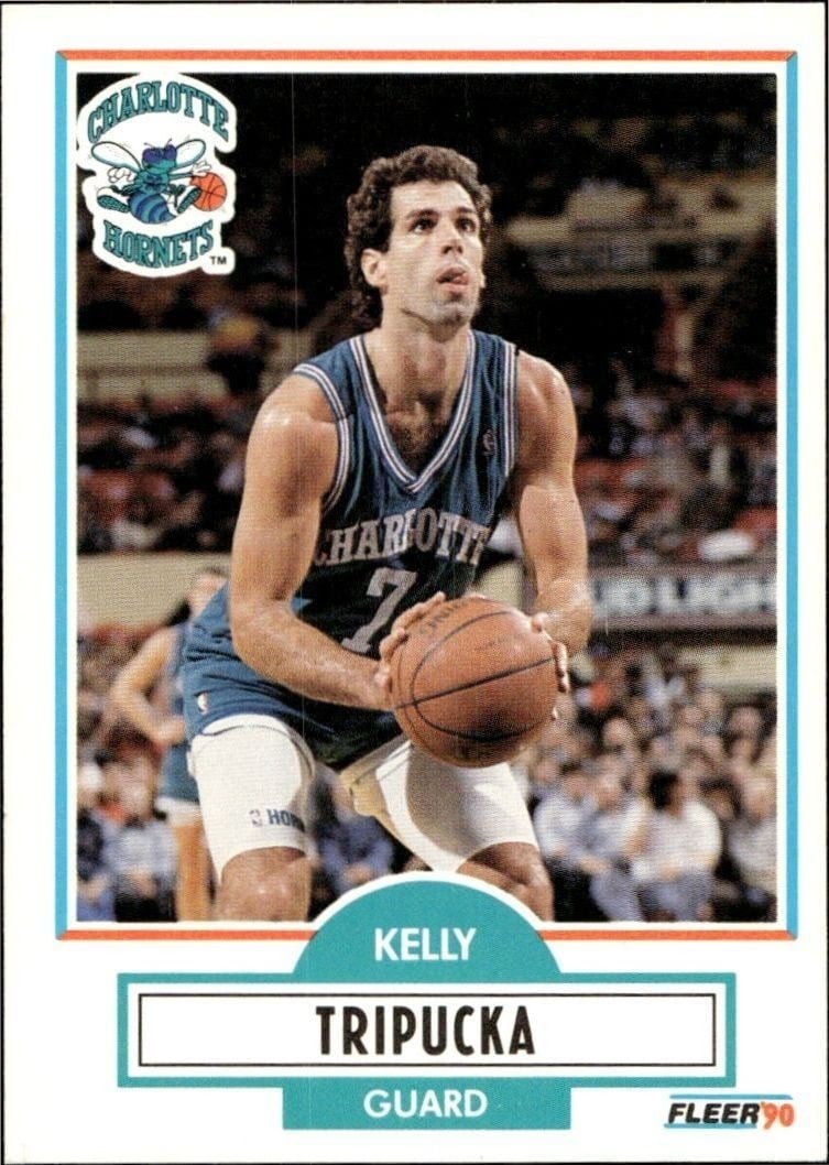 Kelly Tripucka 1990-91 Fleer #21 Basketball Trading Card - Front 1990-91 Fleer Kelly Tripucka #21 basketball trading card front