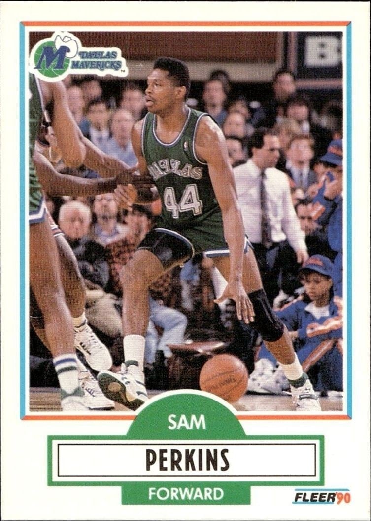 Sam Perkins 1990-91 Fleer #43 Basketball Trading Card - Front 1990-91 Fleer Sam Perkins #43 basketball trading card front
