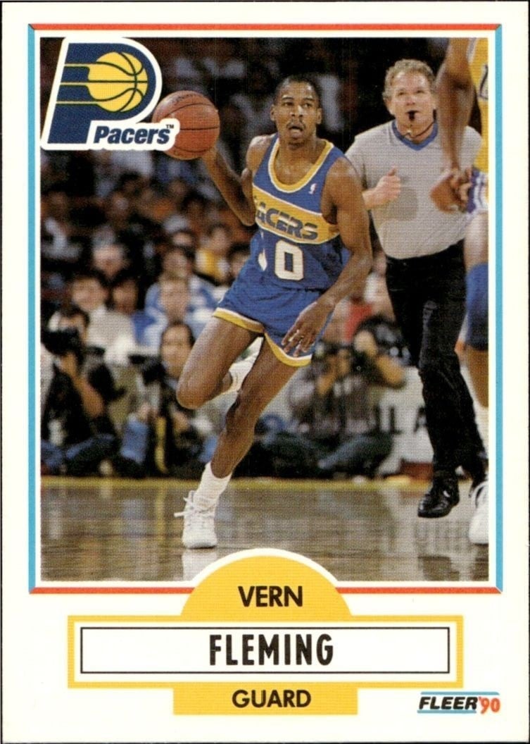 Vern Fleming 1990-91 Fleer #76 Basketball Trading Card - Front 1990-91 Fleer Vern Fleming #76 basketball trading card front