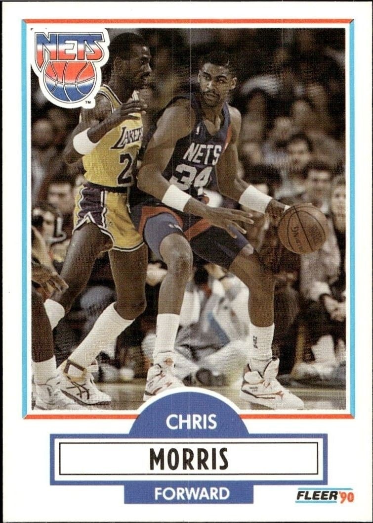 Chris Morris 1990-91 Fleer #121 Basketball Trading Card - Front 1990-91 Fleer Chris Morris #121 basketball trading card front