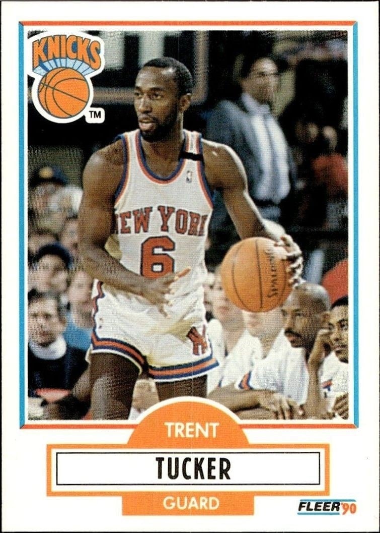 Trent Tucker 1990-91 Fleer #129 Basketball Trading Card - Front 1990-91 Fleer Trent Tucker #129 basketball trading card front