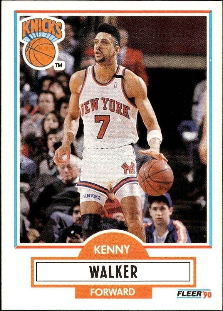 Kenny Walker 1990-91 Fleer #130 Basketball Trading Card - Front 1990-91 Fleer Kenny Walker #130 basketball trading card front