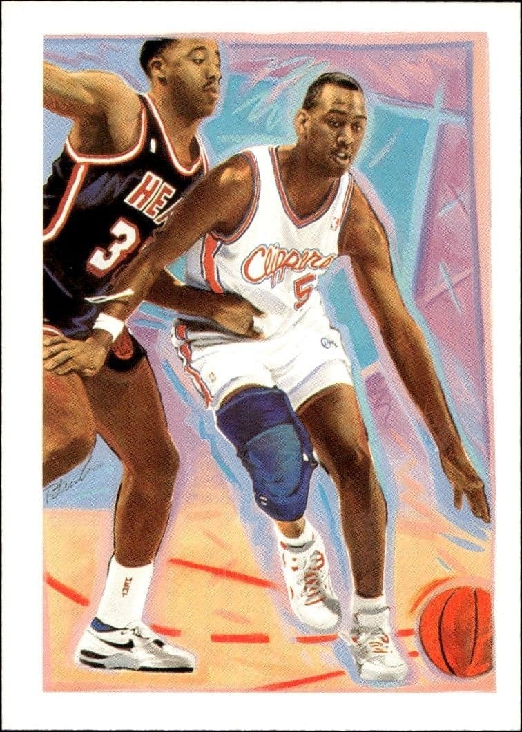Danny Manning 1990-91 Skybox Hoops #366 Basketball Trading Card - Front 1990-91 Skybox Hoops Danny Manning #366 basketball trading card front