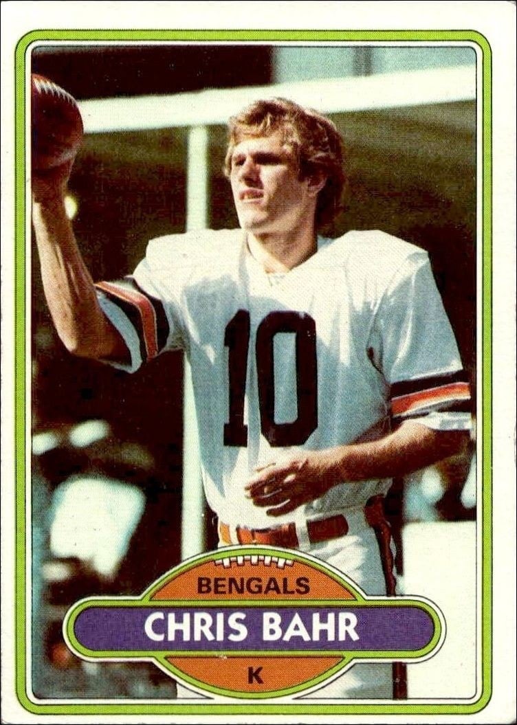 Chris Bahr 1980 Topps #501 Football Trading Card - Front 1980 Topps Chris Bahr #501 football trading card front