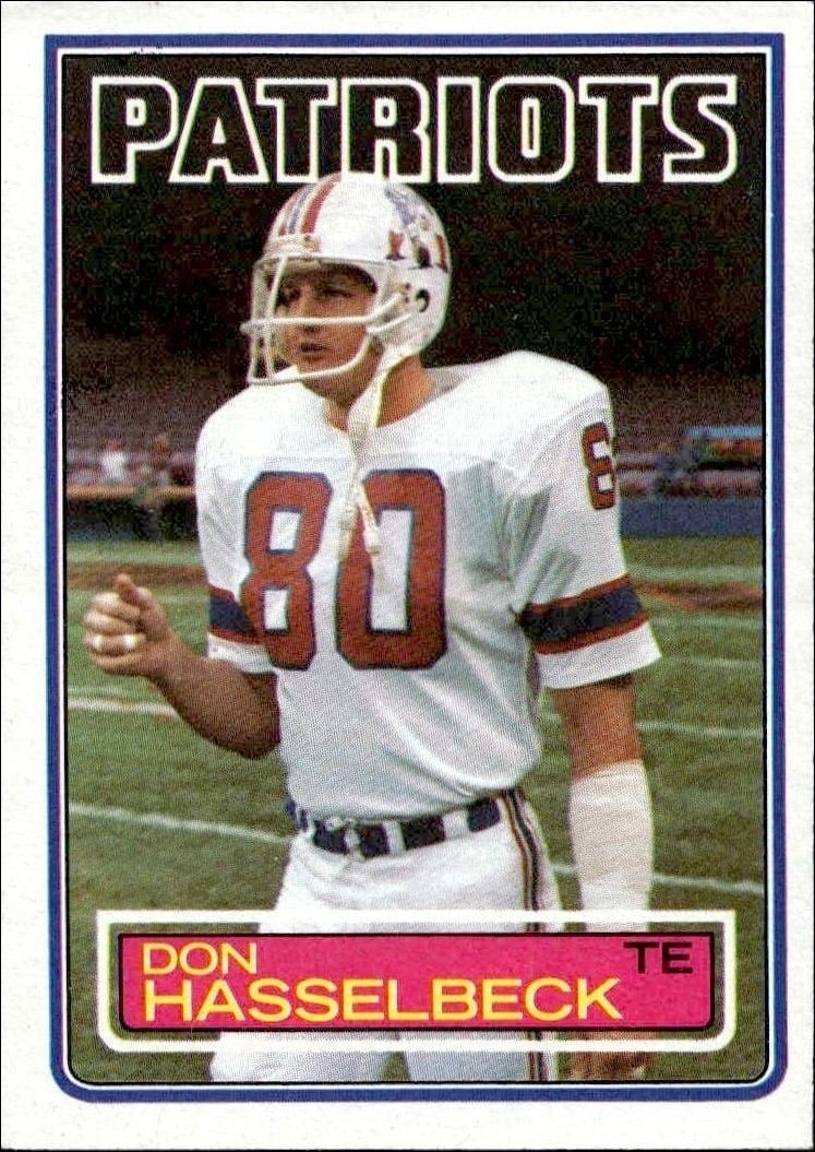 Don Hasselbeck 1983 Topps #331 Football Trading Card - Front 1983 Topps Don Hasselbeck #331 football trading card front