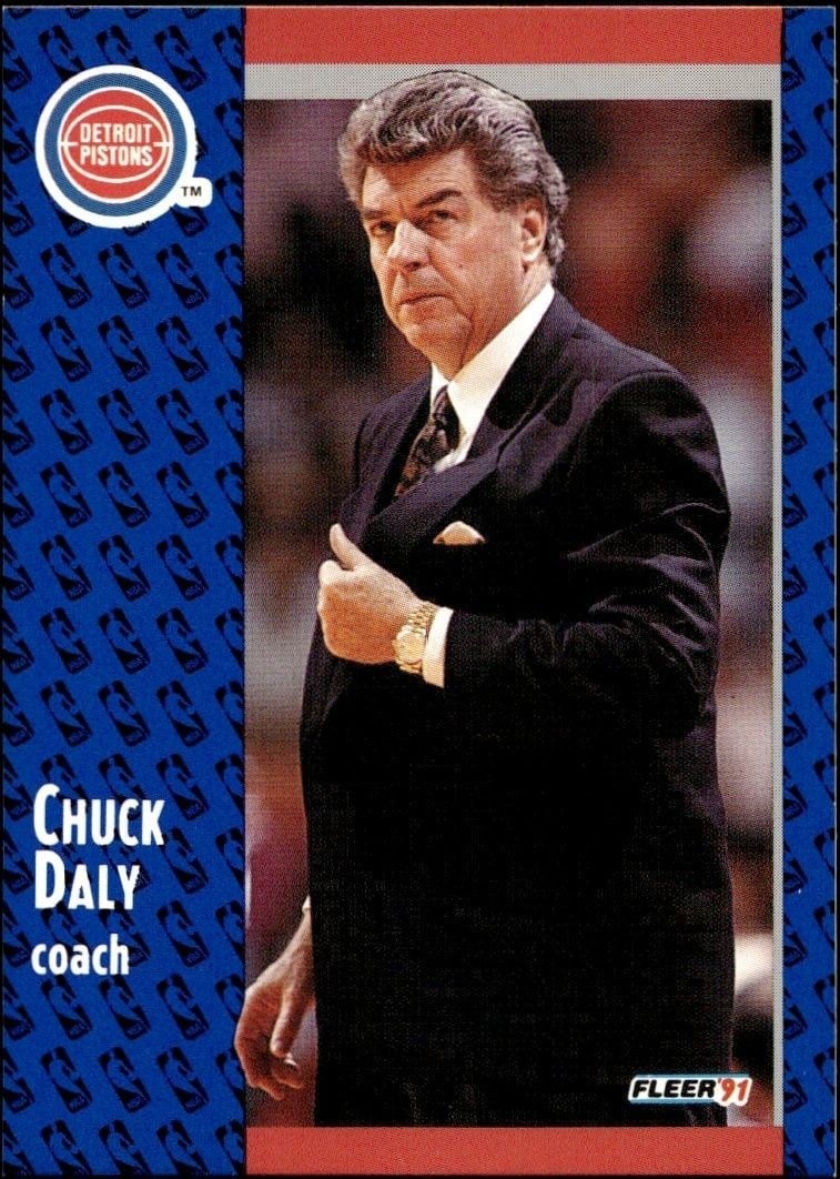 Chuck Daly 1991-92 Fleer #58 Basketball Trading Card - Front 1991-92 Fleer Chuck Daly #58 basketball trading card front
