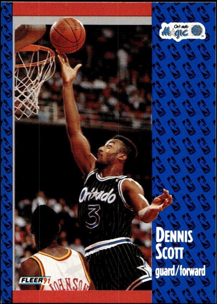 Dennis Scott 1991-92 Fleer #147 Basketball Trading Card - Front 1991-92 Fleer Dennis Scott #147 basketball trading card front