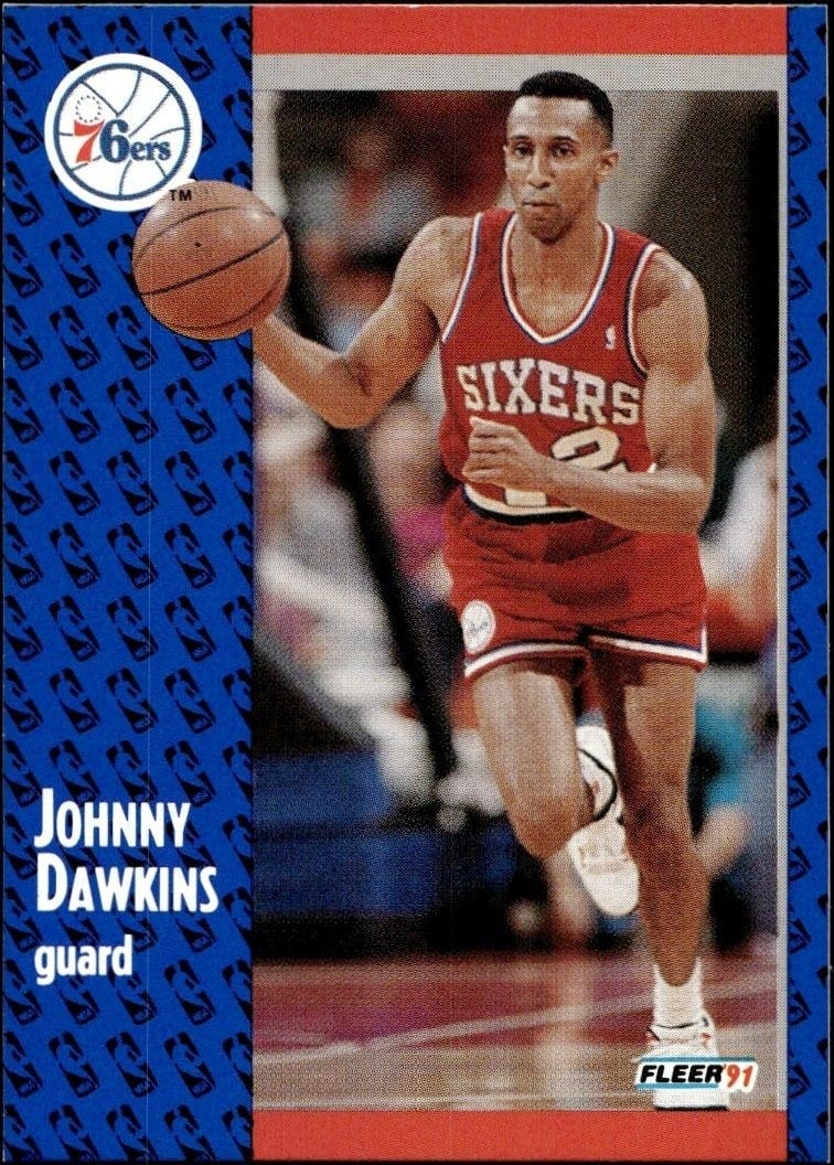 Johnny Dawkins 1991-92 Fleer #152 Basketball Trading Card - Front 1991-92 Fleer Johnny Dawkins #152 basketball trading card front
