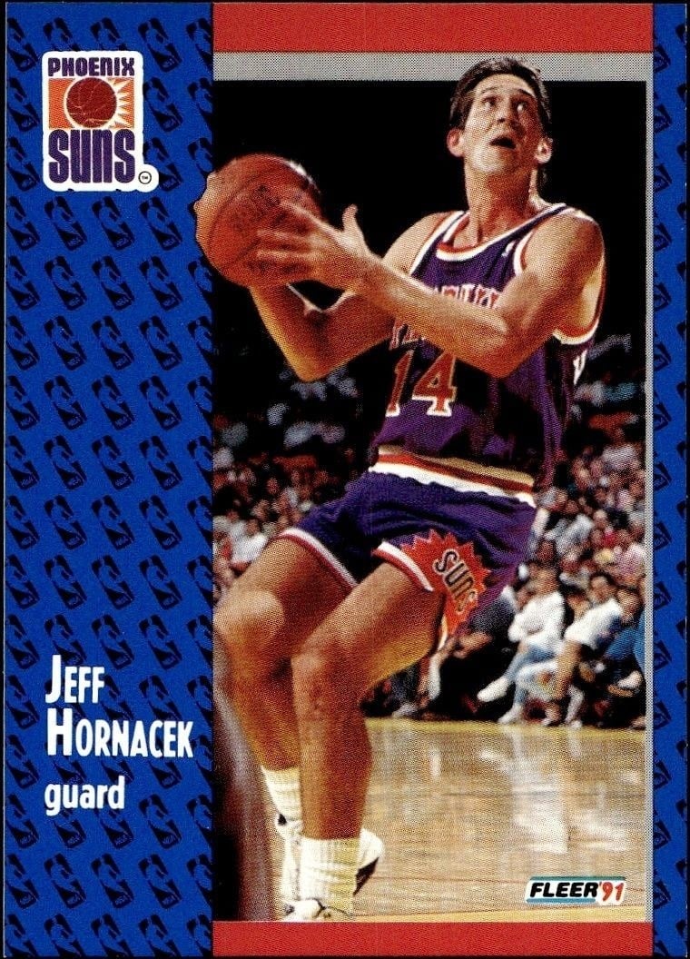 Jeff Hornacek 1991-92 Fleer #160 Basketball Trading Card - Front 1991-92 Fleer Jeff Hornacek #160 basketball trading card front