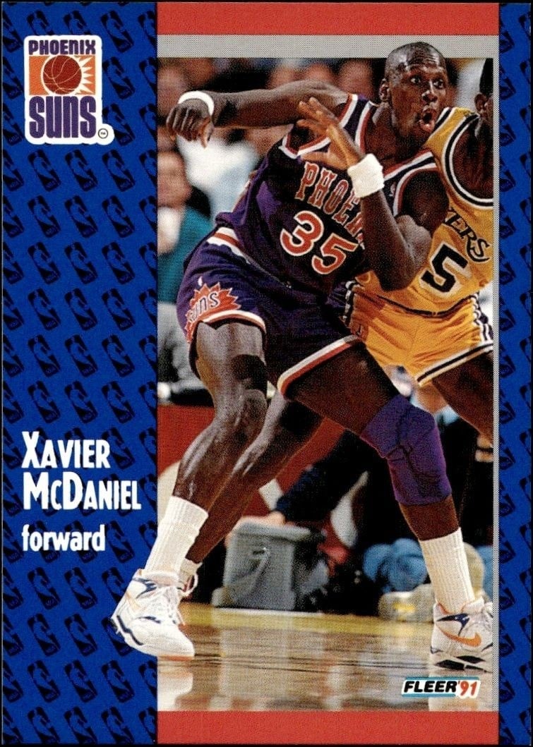 Xavier McDaniel 1991-92 Fleer #164 Basketball Trading Card - Front 1991-92 Fleer Xavier McDaniel #164 basketball trading card front