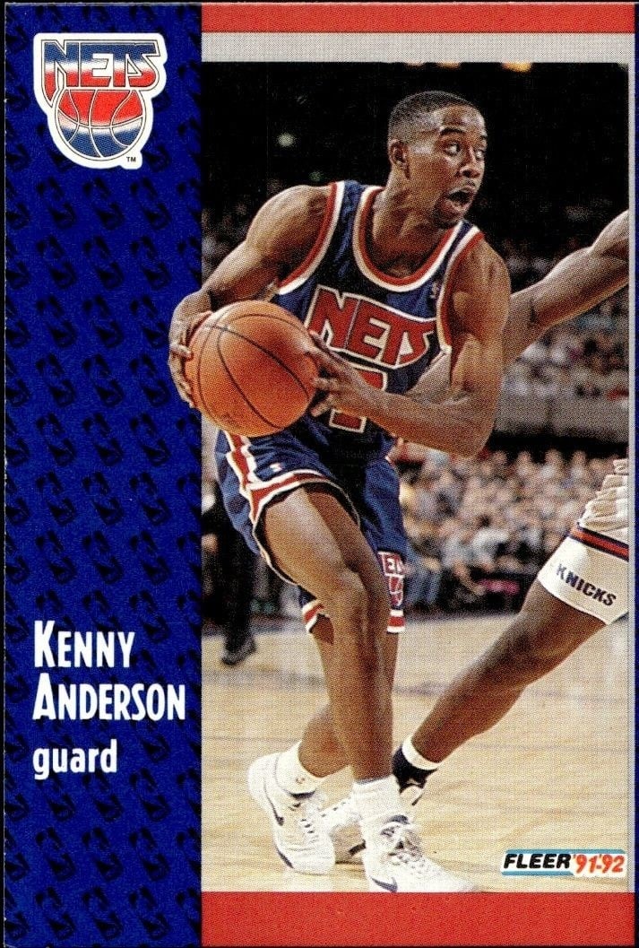 Kenny Anderson 1991-92 Fleer #322 Basketball Trading Card - Front 1991-92 Fleer Kenny Anderson #322 basketball trading card front
